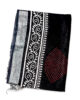 Linen cotton Black Indigo Printed Saree